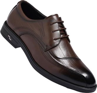 Generic Mens Oxford Shoes Soft Sole Comfortable Casual Business Dress Style Leather Design for Office Work and Daily Wear(Brown,7.5)