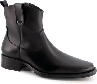 Andrea Mens Comfortable Leather Boots In Black