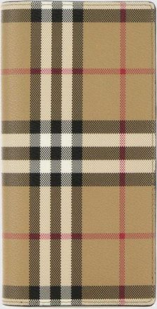 Burberry Portafoglio Continental in cotone spalmato con motivo Vintage check