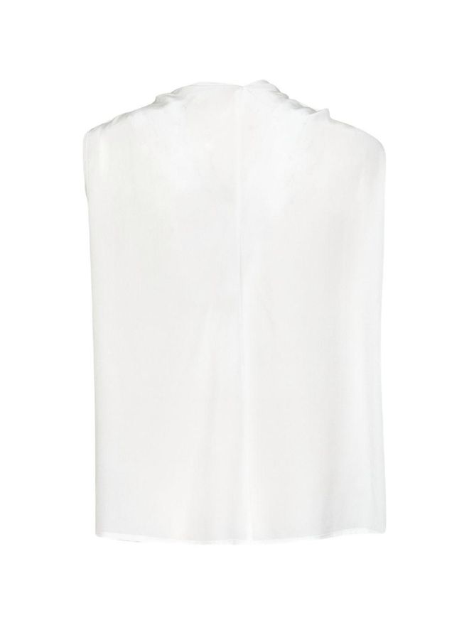 Silk Bow-Tie Blouse - White
