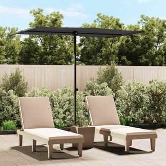 vidaXL Sombrilla De Jard&iacute;n Con Palo De Aluminio Negra 2x1,5 M Vidaxl
