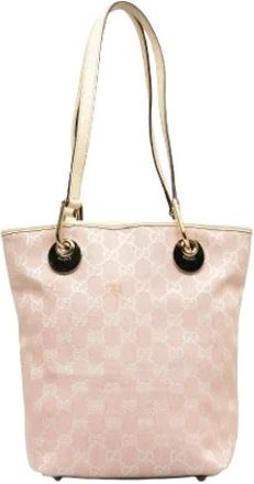 Gucci Pre-owned Shoulder Bags, female, Pink, Size: ONE SIZE Pre-owned Canvas Shoulder Bag