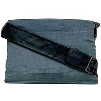 Loewe Pre-owned Cross Body Bags, unisex, Blue, Size: ONE SIZE Pre-owned Nylon Shoulder Bag