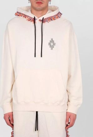 Marcelo Burlon frayed cotton hoodie