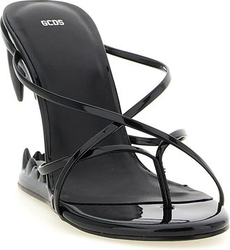 GCDS Womens Black Polyethylene Stiletto Heel Sandals