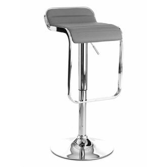 Oresteluchetta Taburete De Bar Ajustable En Piel Sint&eacute;tica Cromado Claude - Gris
