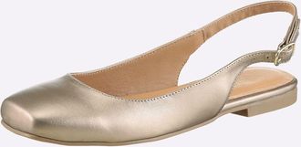 Heine Ballerina HEINE, Damen, Gr. 35, bronzefarben, Glattleder, Leder, Rindsleder, Schuhe Ballerina