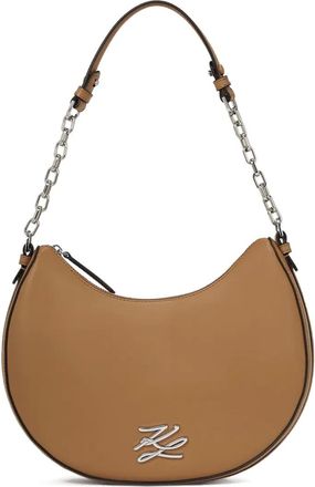 Karl Lagerfeld Borsa a spalla K/Autograph a mezza luna - Marrone