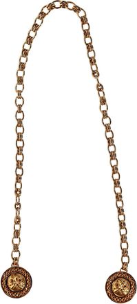 Chanel Owl Head Chain Double Brooch in Gold Metal