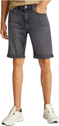 Calvin Klein Jeans Grijze Katoenblend Shorts met Zakken - Heren - Denim shorts - Grijs - W30 - Katoen - Korte Broeken