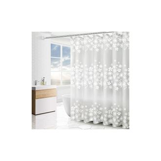 OEM Cortina De Ducha 3d Transl&uacute;cida De Eva, Impermeable, Resistente Al Moho, Ecol&oacute;gica Y Lavable, De 180 X 200 Cm (72 X 79 Pulgadas), Con Estampado Floral