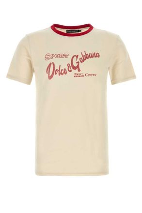 Dolce & Gabbana Beige Crew Neck T-Shirt