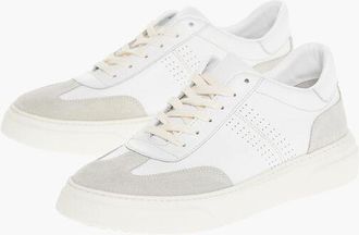 Corneliani CC COLLECTION Leather Low-top Sneakers With Suede Detail size 39