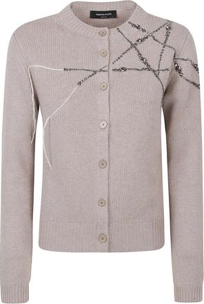 Fabiana Filippi Platinum Cardigan - Dames - Vesten - Beige - S - Wol - Truien & Vesten