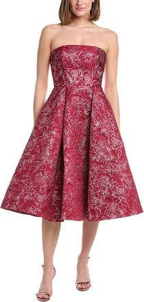 Rene Ruiz Strapless Brocade Tea-Length Fit & Flare Gown