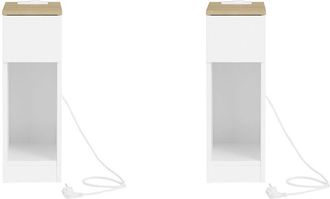 SoBuy SoBuy Bedside Table with 1 Drawer White 76,5x39,5x60cm Functional FBT111-E-WNx2