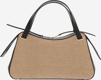 Jil Sander Dune Leather And Rafia Bag