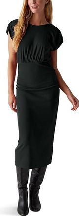 Michael Stars Pippa Gathered Empire Midi Dress Womens Dress Black : XS (US 0-2), Cotton/Modal/Spandex