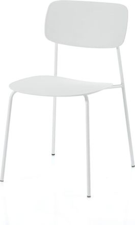Oresteluchetta Juego 4 sillas acero blanco mate, asiento polipropileno 78x43x51 cm
