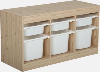 Sweeek Mueble De Almacenamiento Para Ni&ntilde;os Decorado En Madera, 6 Cajones