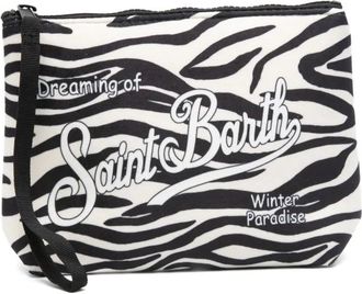 MC2 Saint Barth Aline zebra-print clutch bag - women - Styrene-Butadiene Rubber (SBR)/Polyester - One Size - White