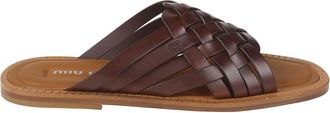Miu Miu Schoenen, Dames, Bruin, 38 EU, Slippers