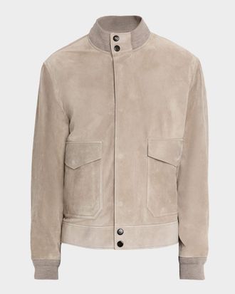 Dunhill Men & apos;s Harrington Suede Snap-Front Blouson