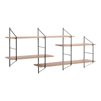 Furniture To Go Belfast Wall Unit with 4 Shelves in Oak in Light Oak