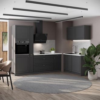 Vicco Cocina Fame-line, Antracita-oro Landhaus/antracita, 220 X 120 Cm, Et Antracita, Vicco
