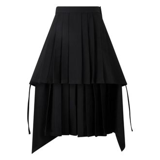 Moschino Pleated Midi Skirt - female - Moschino - Midi Skirts - Black - XL - Skirts