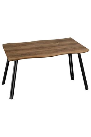 Seconique Quebec Wave Edge Dining Table in Dark Brown