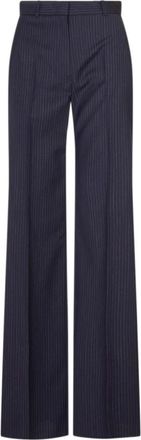 Max Mara Cambusa Broek - Dames - Wijde Broeken - Blauw - S - Wol - Broeken