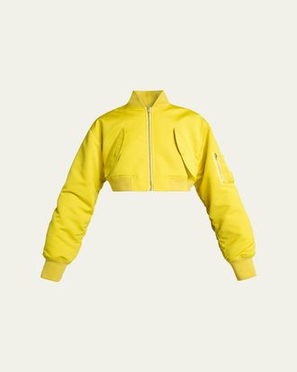 Balenciaga Technical Faille Crop Bomber Jacket