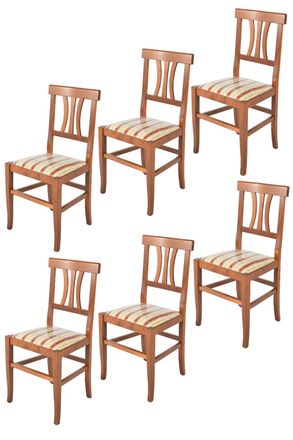 Tommychairs Tommychairs 6 Sillas Artemisia En Haya Nogal Claro Asiento En Tela Lisere