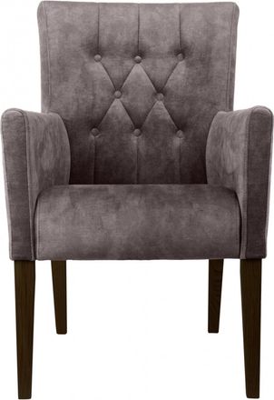 HOME AFFAIRE Armlehnstuhl »Cortega Esszimmerstuhl mit Knopfheftung« () 1 Stk.Beingestell Massivholz, bequem gepolstert