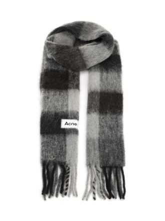 Acne Studios Fringed Scarf Scarves And Foulards Nero-Donna