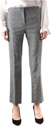 Moschino Broek - Dames - Vrijetijds broeken - Grijs - S - Wol - Broeken