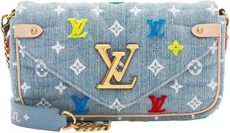 Louis Vuitton Denim New Wave Chain Pochette (Authentic Pre-Loved)