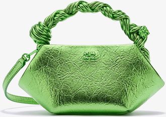 Ganni Green Metallic Mini Bou Bag