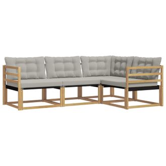 vidaXL Conjunto De Sof&aacute;s De Exterior 4 Pcs Blanco Y Gris Claro Vidaxl