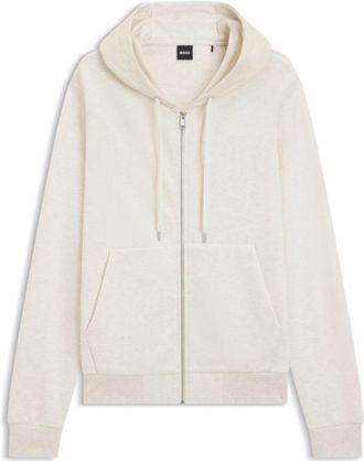 BOSS Zip-up hoodie with monogram hood