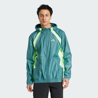 adidas adidas Performance Mens Tech Apparel Windbreaker - Teal - Size X-Large