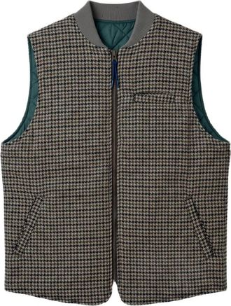 Bl'ker Pied de Poule Vest Reversible OWL - Heren - Bodywarmers - Veelkleurig - M - Wol - Jassen