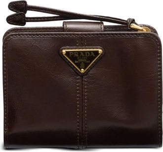 Prada Portafoglio con logo - Marrone