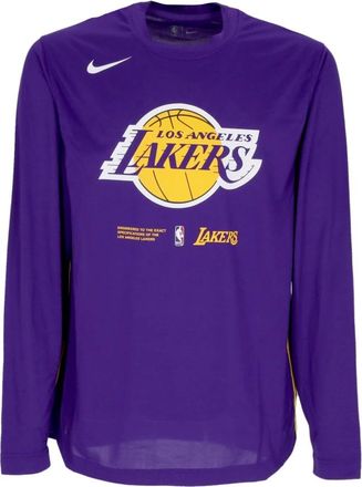 Nike Lakers Long Sleeve Tee - Heren - Sportshirts - Paars - XL - Polyester - Fitness