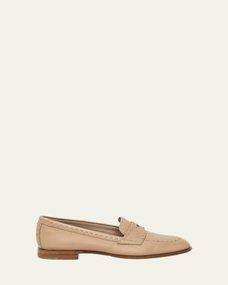 Santoni Marlene Leather Penny Loafers