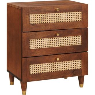 vidaXL Vidaxl - Bedside Tables Brown 50 x 33 x 60 cm Cane and solid mango wood