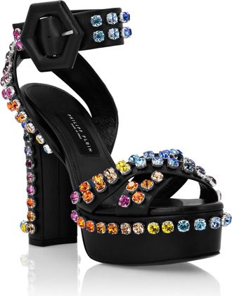 Philipp Plein Sandals High Heels Multicolor with Crystals