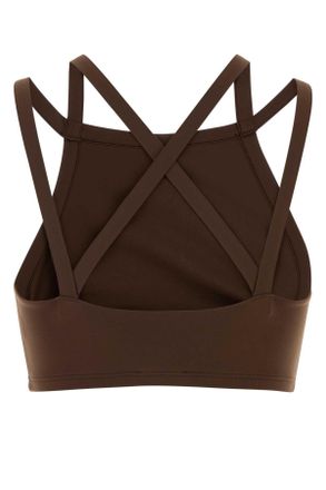 Blaze Womens Brown Stretch Nylon Neely Bikini Top Chocolate Exterior: Elastane Costumi Da Bagno Swimwear