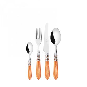 Bugatti Aladdin Ghiera Cromata, Posate Set 24 Pz, Scatola Compact, Casa Bugatti - Colore: Tangerine - Ghiera: Cromata